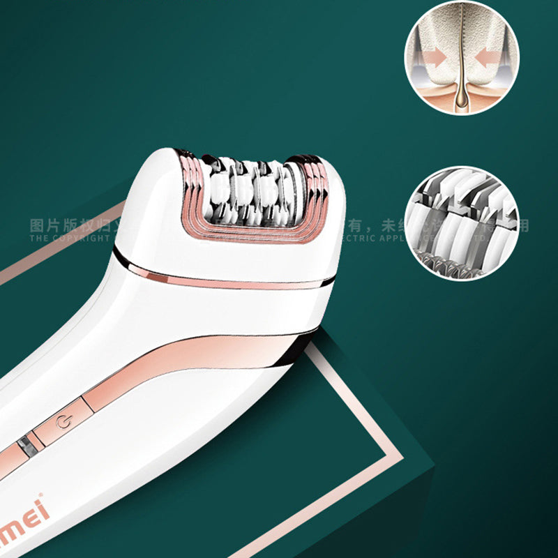 Kemei 3 in1 Women Epilator Electric Shaver Face Hair Removal Bikini Underarm Leg Body Hair Trimmer Foot Callus Remover