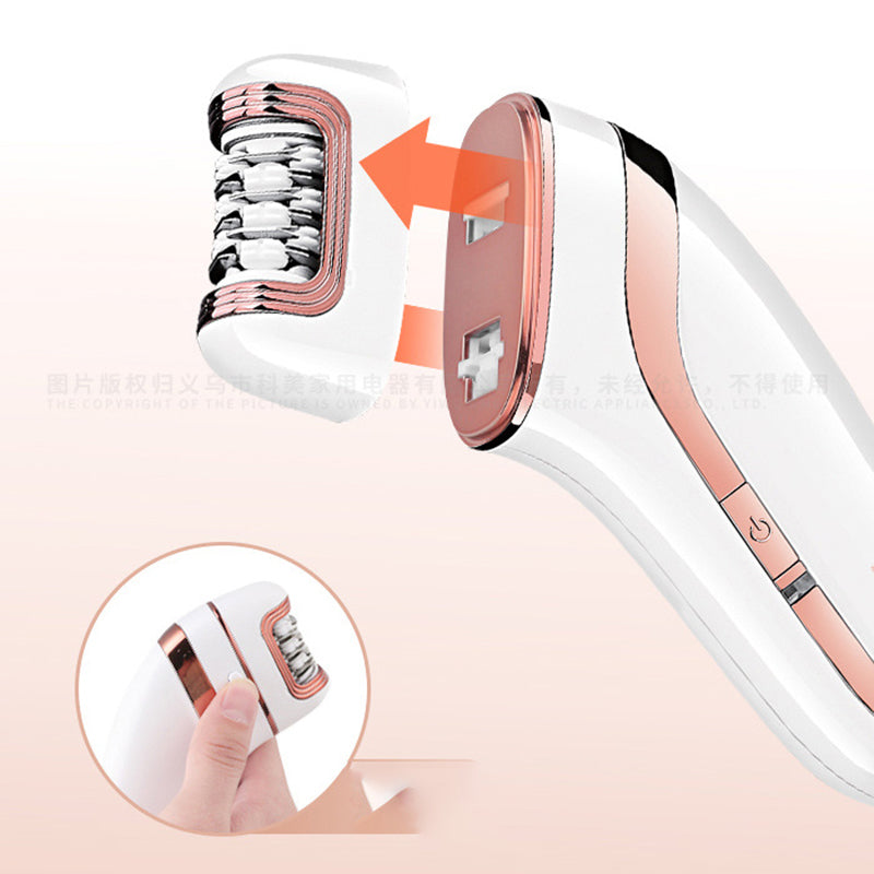 Kemei 3 in1 Women Epilator Electric Shaver Face Hair Removal Bikini Underarm Leg Body Hair Trimmer Foot Callus Remover