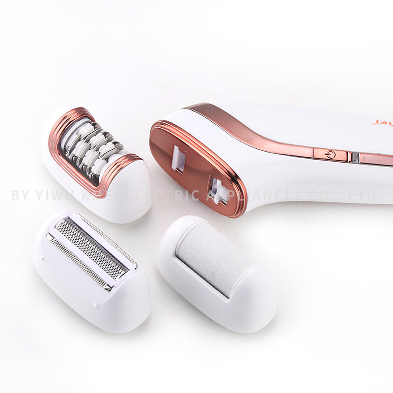 Kemei 3 in1 Women Epilator Electric Shaver Face Hair Removal Bikini Underarm Leg Body Hair Trimmer Foot Callus Remover