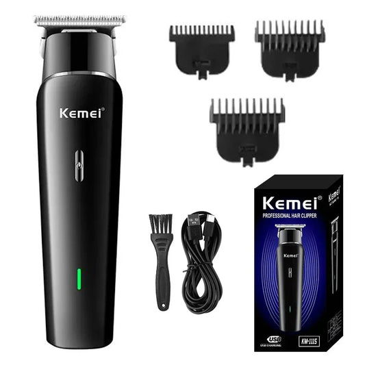 Kemei KM-1115 Fast Usb Charging Rechargeable Hair Trimmer USB Low Noise Professional Cordless Portable Men's Hair Cut Clipper