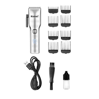 Multifunction Usb Charging Low Noise Personal Fast Cutting Kemei Km-6050 New Design Digital Display Hair Clipper