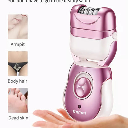 KEMEI km-376 3 in 1 Multifunction Epilator Man Women Electric Lady Body Leg Armpit Pubic Hair Remover Removal Shaver Foot Pedicure