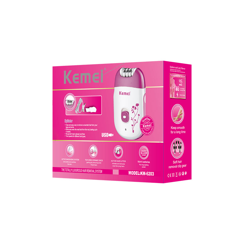KM-6203 painless wireless fast charge household epilation needles for women