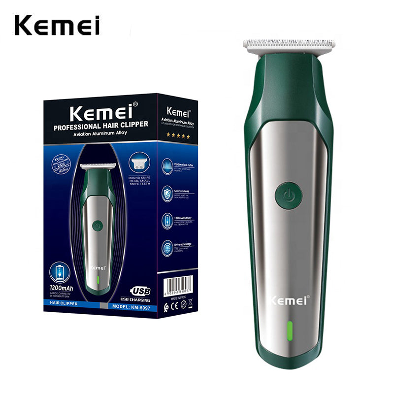 Kemei KM-5097 Professional Hair Clipper Cordless Electric Hair Trimmer 0mm Precision Bald