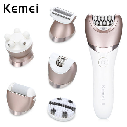 Kemei KM-8001 5 In 1 Epilator Shaving Hair Remover Women Depilation Massager Callus Removal