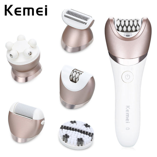 Kemei KM-8001 5 In 1 Epilator Shaving Hair Remover Women Depilation Massager Callus Removal