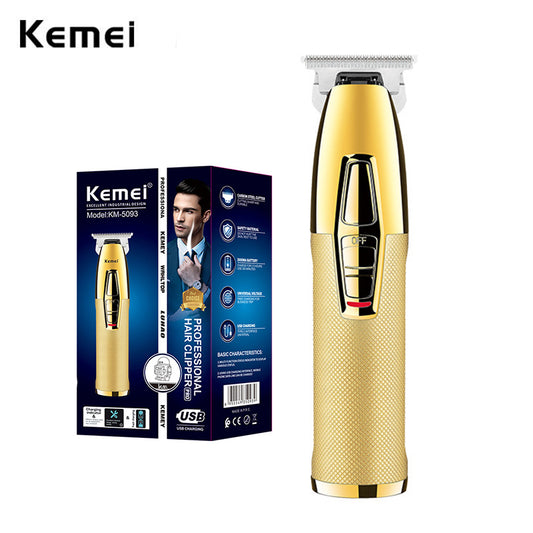 Kemei KM-5093 Hair Clipper Professional Finish Hair Cutting Machine Beard Trimmer 0mm Skin Cutting Electric Cutter Rechargeable