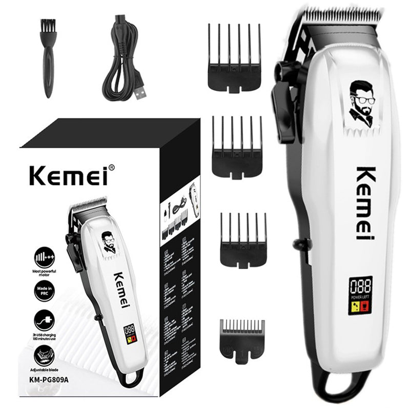 Kemei KM-PG809A Adjustable Powerful Hair Clipper Barber Electric Hair Trimmer Men Professional Cordless Hair Cutting Machine