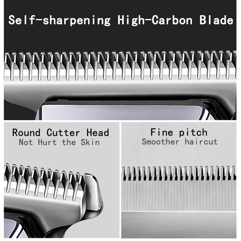 Kemei LCD Men's Electric Hair Clipper USB 1200mAh Electric Beard Trimmer Barber Hair Cutting Machine 2-Speed Adjustment 5W