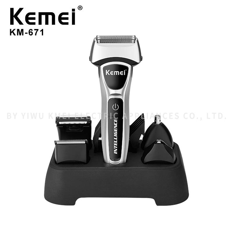 KEMEI KM-671 Electric Shaver Razor Men Washable Fast Charge For lithium Battery 12in1 Multifunction Shaving Beard Machine