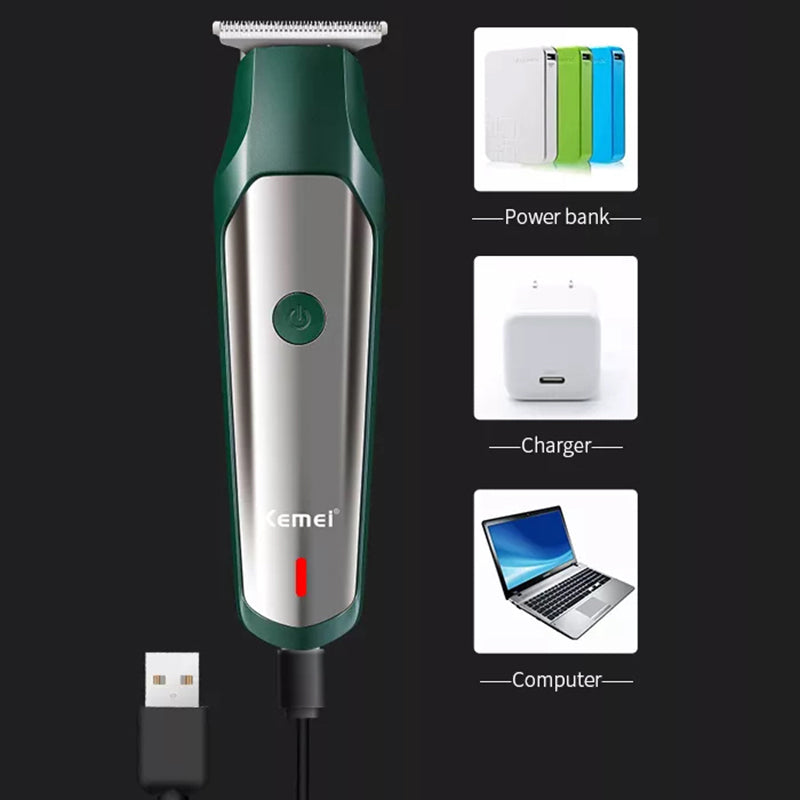 Kemei KM-5097 Professional Hair Clipper Cordless Electric Hair Trimmer 0mm Precision Bald