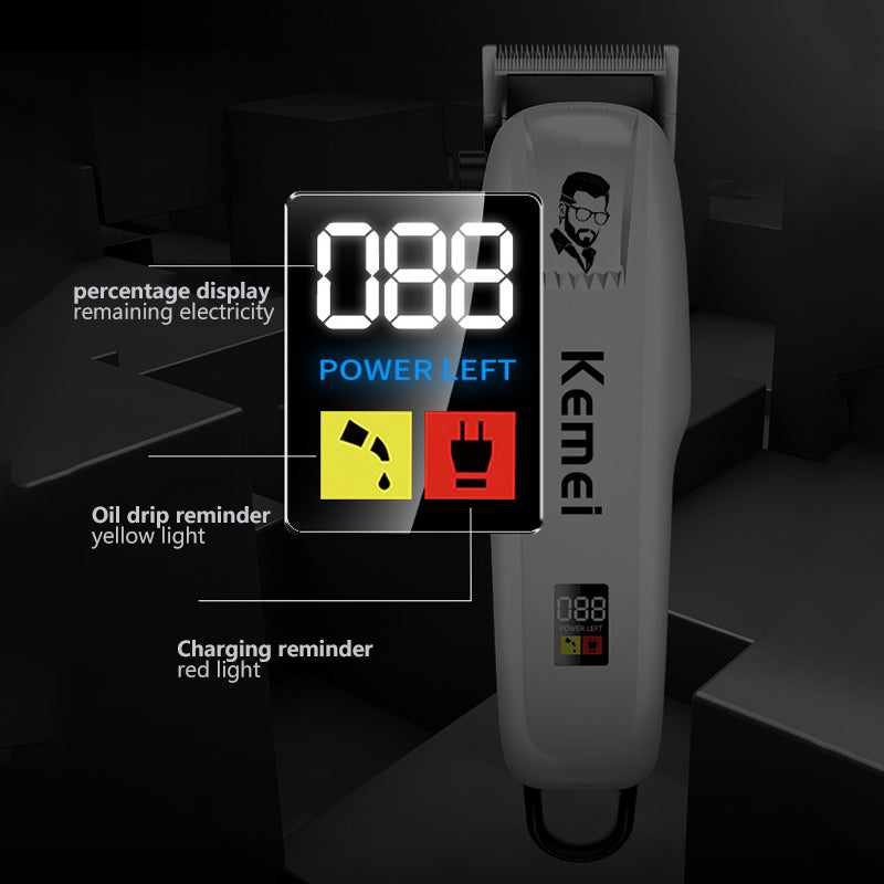 Kemei KM-PG809A Adjustable Powerful Hair Clipper Barber Electric Hair Trimmer Men Professional Cordless Hair Cutting Machine