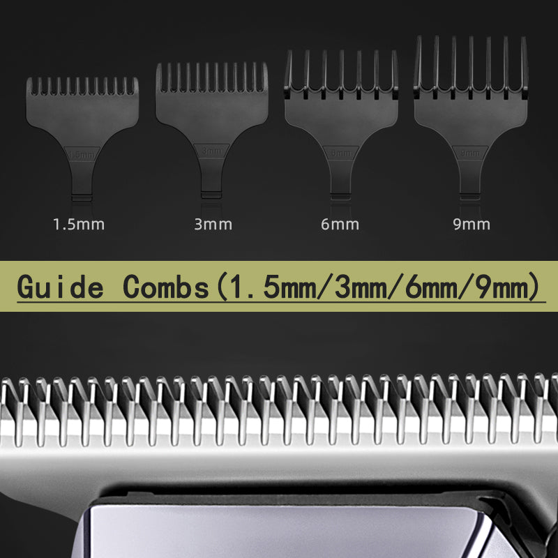 Kemei LCD Men's Electric Hair Clipper USB 1200mAh Electric Beard Trimmer Barber Hair Cutting Machine 2-Speed Adjustment 5W