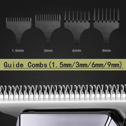 Kemei LCD Men's Electric Hair Clipper USB 1200mAh Electric Beard Trimmer Barber Hair Cutting Machine 2-Speed Adjustment 5W