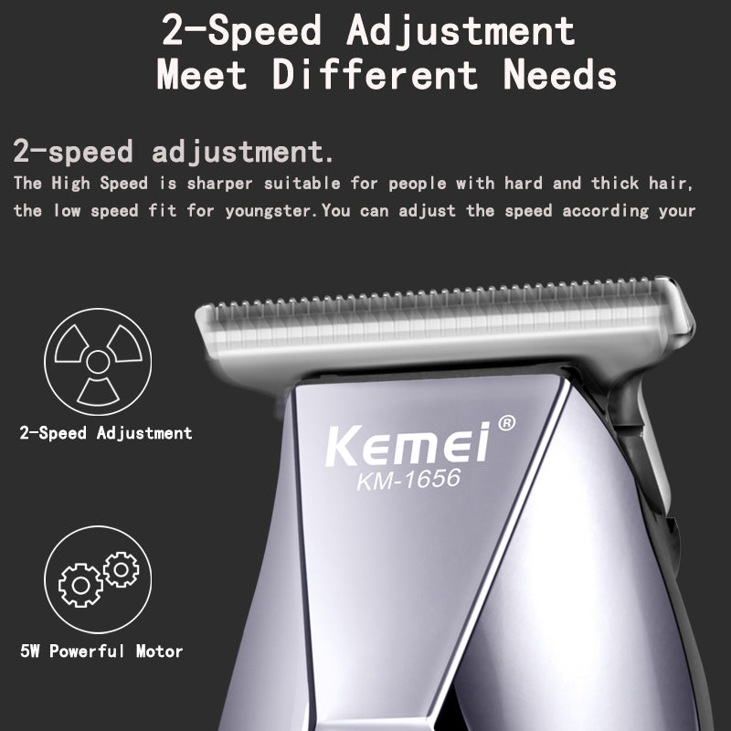 Kemei LCD Men's Electric Hair Clipper USB 1200mAh Electric Beard Trimmer Barber Hair Cutting Machine 2-Speed Adjustment 5W