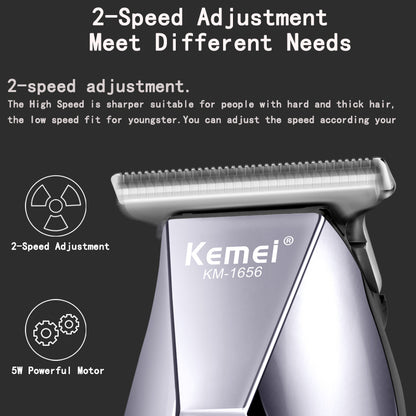 Kemei LCD Men's Electric Hair Clipper USB 1200mAh Electric Beard Trimmer Barber Hair Cutting Machine 2-Speed Adjustment 5W