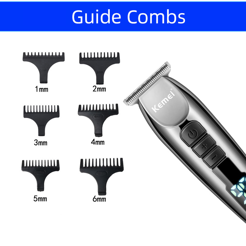 Kemei KM-929 LCD Electric Hair Clipper Shaver Beard Professional Barber 0mm Rechargeable 3-Speed Adjustment