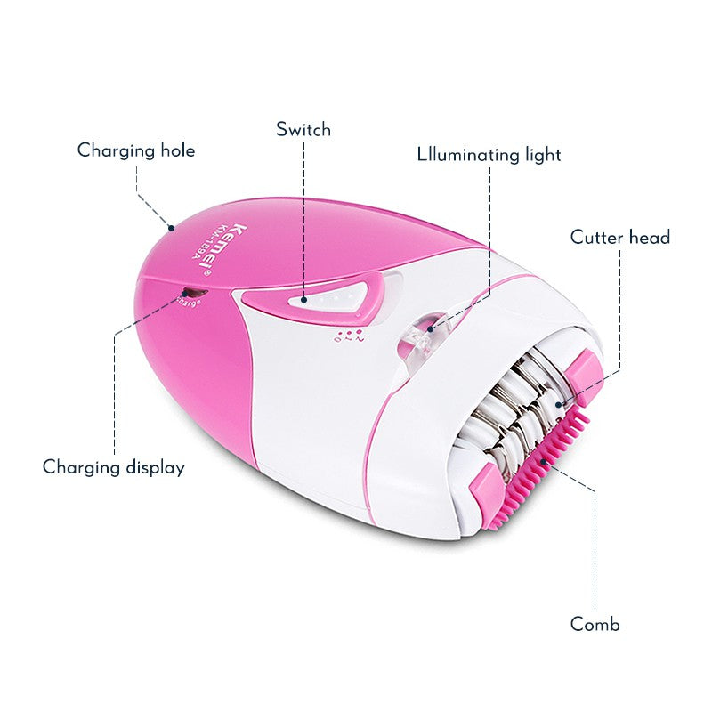 Kemei 189A Woman Painless Epilator Rechargeable Body Electric Hair Removal