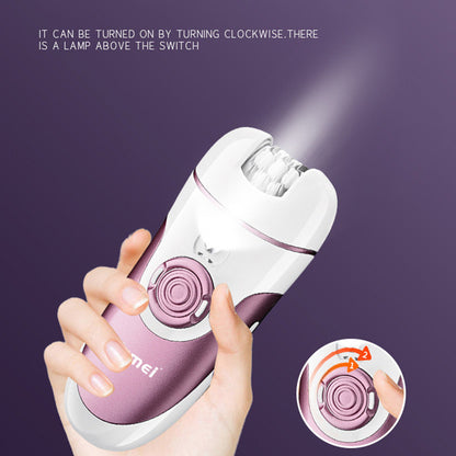 Kemei KM-1307a epilator for long lasting hair removal includes pedicure shaver and trimmer head hair removal pubic hair bikini are