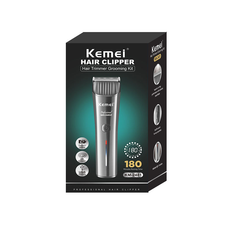 KEMEI KM-2481 Professional cordless household Stainless Steel hair trimmer clipper